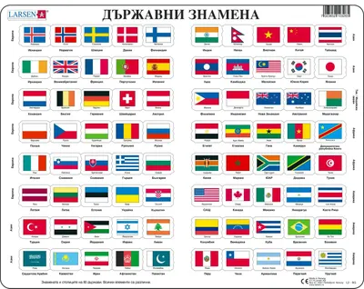 Puzzle educațional Larsen din 80 de piese - Steaguri