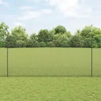 vidaXL Gard din plasă sudată cu stâlpi 25 x 1,5 m Oțel Galvanizat Gri