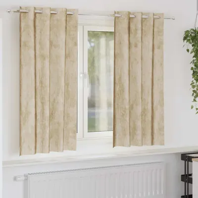 vidaXL Cortine din catifea 2 buc. Crem 175 x 140 cm Catifea