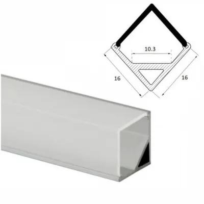Profil banda LED, montaj aplicat, aluminiu, 1m