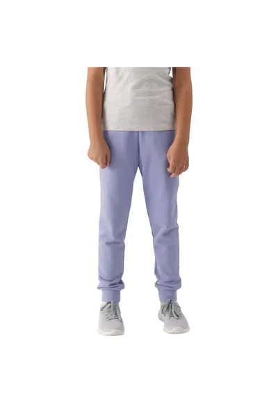 Pantaloni sport copii talie elastica ajustabila - garnituri elastice - bumbac - lila