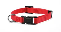 Zgarda reglabila nylon, rosie, confortabila, 20-30 cm x 1 cm