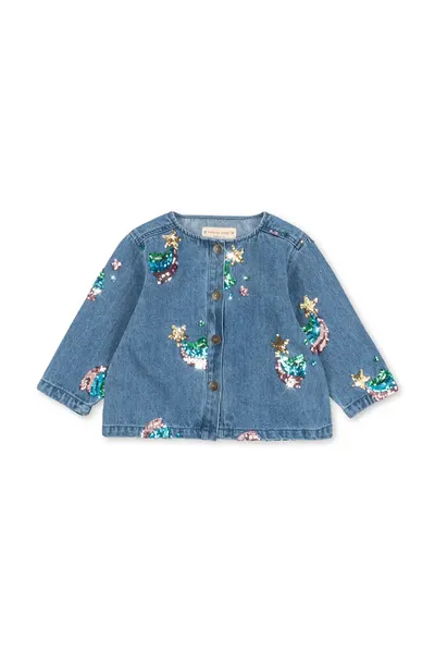 Konges Sløjd geacă de blugi pentru copii din bumbac MAGOT SEQUIN DENIM JACKET GOTS