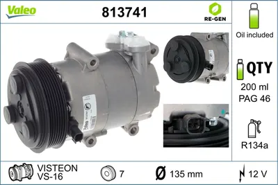 Compresor climatizare potrivit FORD C-MAX, FOCUS C-MAX, FOCUS II, FOCUS II KOMBI, TRANSIT 1.4-3.2D 10.03-08.14