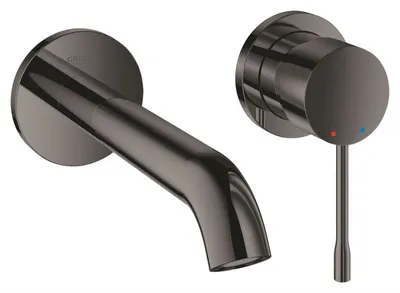 Baterie lavoar Grohe Essence 29192A01, 1/2 inch, pe perete, L 183 mm, necesita valva, lucios, Grafit