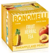 Ceai de fructe cu ananas și piersică, 12 plicuri, Bonomelli