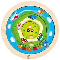 Puzzle rotund din lemn Hape - Vehicule