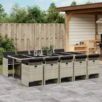 Gossi set mobilier de gradina cu perne 11 piese gri deschis poliratan