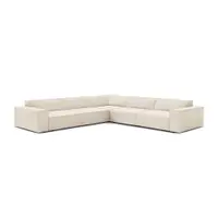 Colțar modular crem cu tapițerie din catifea (în formă de ”L”) Jodie – Micadoni