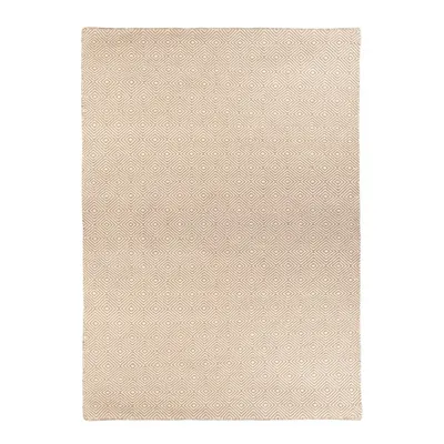 Covor reversibil pentru exterior din plastic reciclat Green Decore Solitaire, 90 x 150 cm, crem