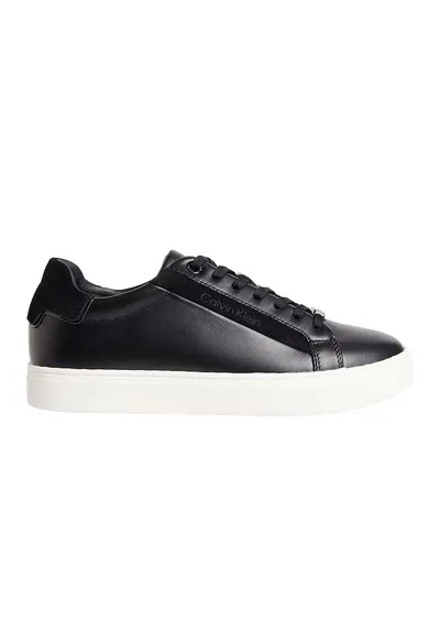 Pantofi sport de piele cu garnituri de piele intoarsa - Negru