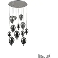 Corp de iluminat din sticla suflata si prelucrata manual sub forma de balon cromat 12x40W