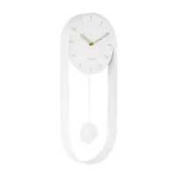 Ceas de perete cu pendul Karlsson Charm, alb