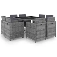 Gossi set mobilier de exterior cu perne, 9 piese, antracit, poliratan