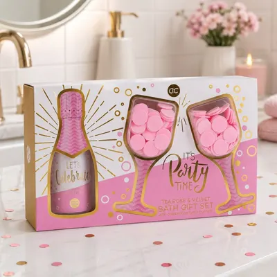 Set cadou de baie pentru copii, LET'S CELEBRATE, Accentra, gel de duș și confetti