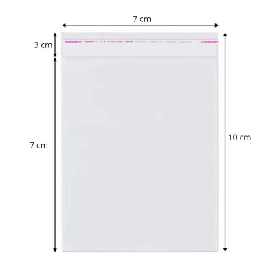 Pungi cu clapetă adezivă - lungimi între 2 și 40cm (set 1000 buc) - 7x10cm