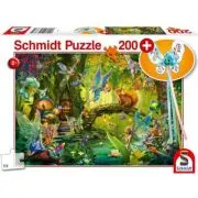 Puzzle 200 piese, Zane in padure + Cadou: bagheta magica, Schmidt