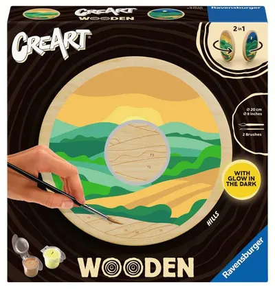 Set de pictat după numere Ravensburger CreArt Wooden - Dealuri