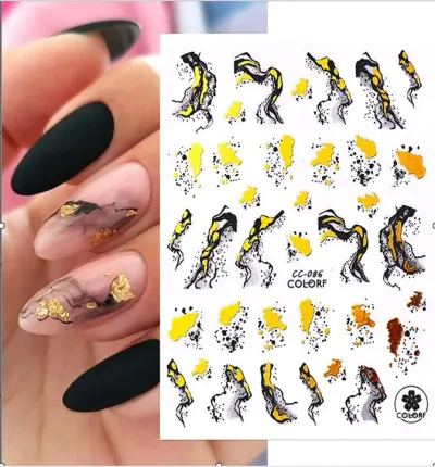 Abtibilduri unghii Marquise, STICKER89, Negru