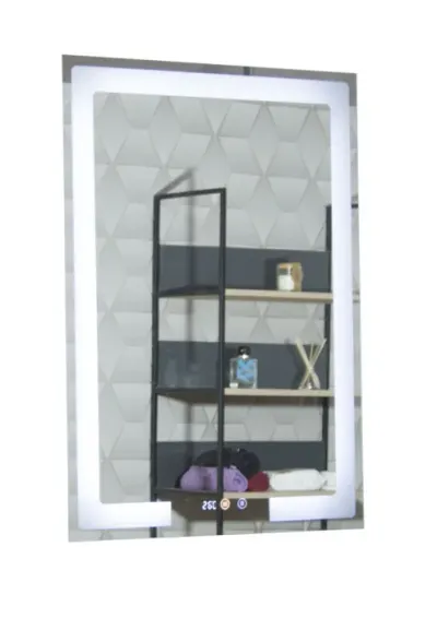 Oglinda cu iluminare LED, functie dezaburire, ceas si termometru, MD1, 60x80 cm