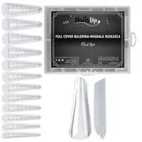 Tipsuri Reutilizabile NAILSUP Full Cover Balerina Migdala Rusească