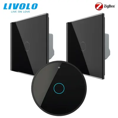 Intrerupatoare simple wireless Zigbee generatia noua + hub Zigbee, control de pe smartphone Negru