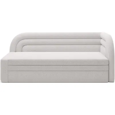 Canapea crem extensibilă/cu spațiu de depozitare cu tapițerie din țesătură bouclé cu colț pe partea dreaptă 223 cm Fabillo – ELTAP