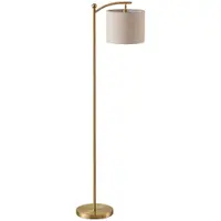 HOMCOM Lampadar LED cu Telecomandă, Lumină Reglabilă în 11 Temperaturi de Culoare și 11 Niveluri de Luminozitate, Auriu | Aosom Romania