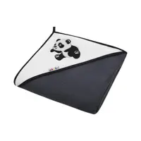 Prosop de baie cu gluga 100x100cm 100% bumbac Akuku Panda Negru Engros