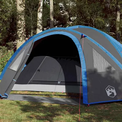 vidaXL Cort de camping cupolă pentru 4 persoane, albastru, impermeabil