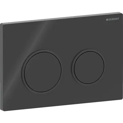 Clapeta actionare dubla rezervor wc, negru lucios cu inel de design negru mat, Geberit Omega20
