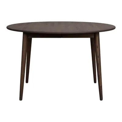 Masă de dining maro închis rotundă extensibilă din lemn masiv de stejar ø 120 cm Tyler – Rowico