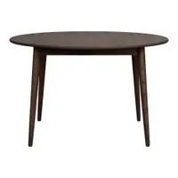 Masă de dining maro închis rotundă extensibilă din lemn masiv de stejar ø 120 cm Tyler – Rowico