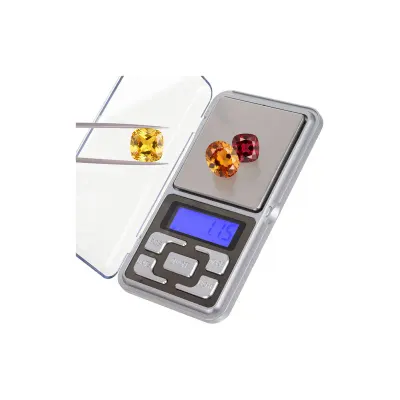Cantar de buzunar pentru bijuterii, afisaj LCD, functie TARA, 200 x 0.01g, baterii, ABS/otel