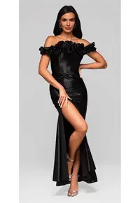 Rochie de seara Maxi LA-OM-DLR213 - Negru