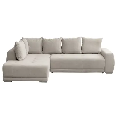 Coltar extensibil MARIBO LC, cu arcuri si lada depozitare, colt stanga, bej, 282x205x92 cm