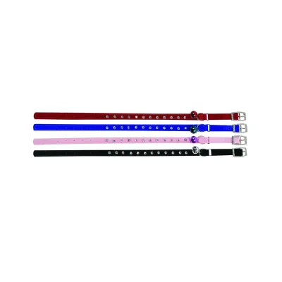 Zgarda pentru pisici Flamingo cu clopotel strasuri 30 cm x 10 mm