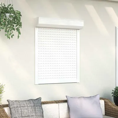 vidaXL Obturator rulant Manual Alb 80 x 100 cm Aluminiu și Poliuretan