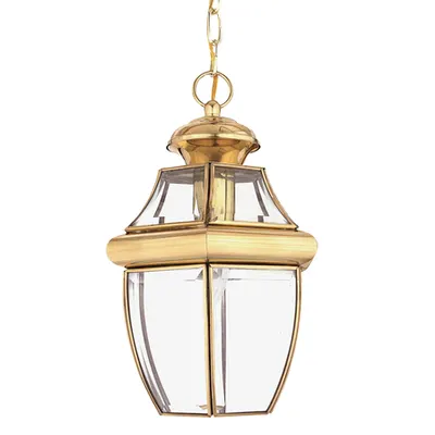 Lampa suspendata Newbury 1 Light Medium Chain Lantern – Polished Brass