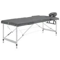Gossi masa de masaj cu 3 zone, cadru aluminiu, antracit, 186 x 68 cm
