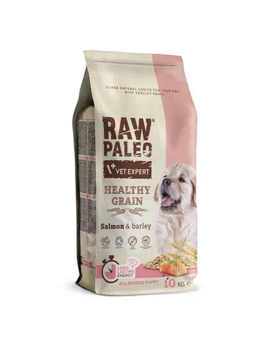 VETEXPERT RAW PALEO Heathy Grain Puppy Salmon 10 kg Sac hrana uscata catei, cu somon
