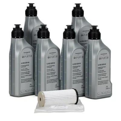 Set 6 Buc Ulei Transmisie Automata DSG Oe Audi A3 8VS 2012 1L G052529A2 + Filtru Hidraulic Cutie De Viteze Automata Oe Audi A3 8VS 2012 0GC325183A