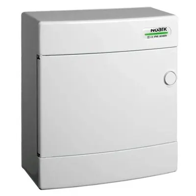 Cofret de distributie din plastic, Noark 101504 PNS 8W montare aparenta, usa alba, IP40, 1 rand, 8 module