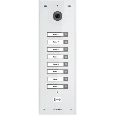 Videointerfon de exterior Electra VPU.08S03.ELWTL, 8 familii, 800 LTV, RFID, aparent, alb