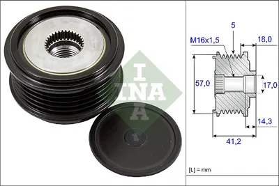 Fulie Alternator Hyundai Elantra, I20, I30, Ix20, Ix35; Kia Carens Iv, Cee D, Pro Cee D, Rio Iii, Soul, Soul Ii, Sportage, Venga 1.1d-1.7d Dupa 2008