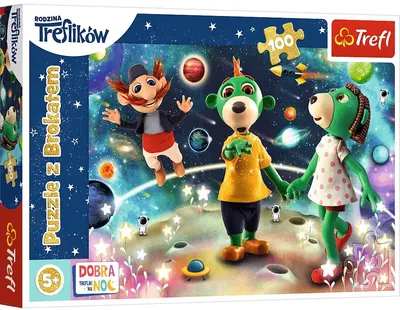 Puzzle Trefl din 100 de piese - Treflik printre stele