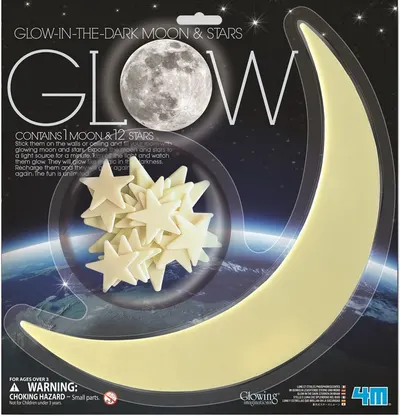 Stickere fosforescente 4M - Luna și stelele, 13 buc