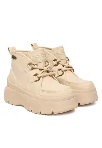 Botine dama Olympia Chukka Warm - bej - piele ecologica