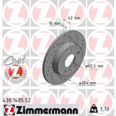 Disc frana ZIMMERMANN 430.1485.52