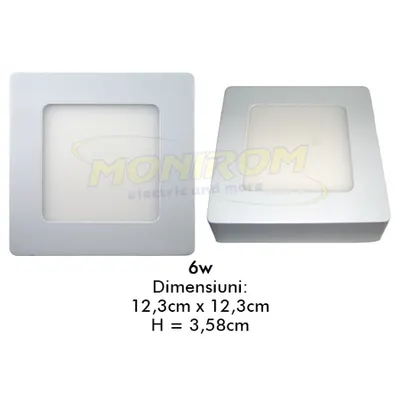 Spot Led aplicat 6w/2700k (square) *TV 0,25ron